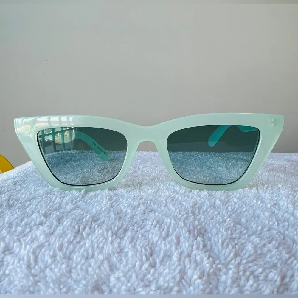 Men’s / Unisex Two Cat-Eye Sunglasses Pair - Mint & Burgundy with Mirrored Duo - Picture 10 of 10